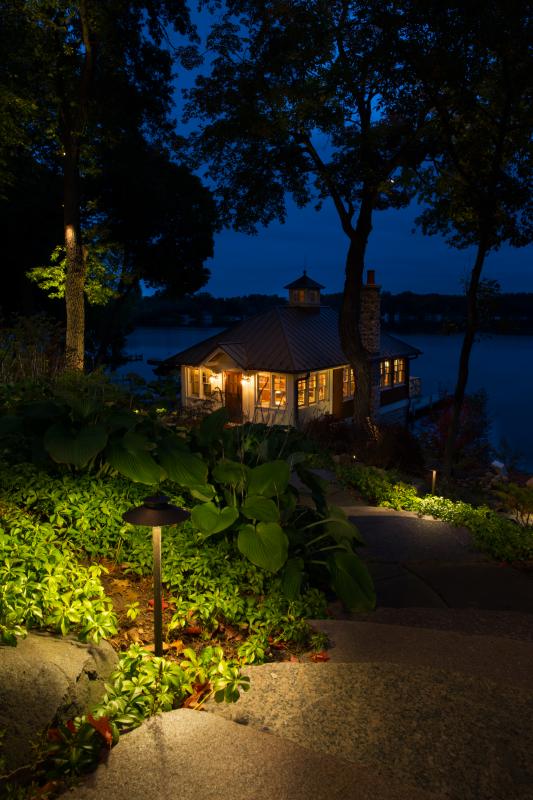 pathway lighting at river house